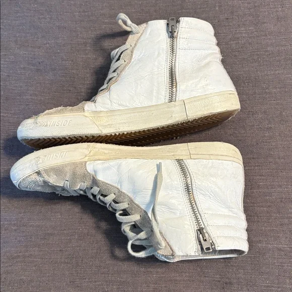 Golden Goose Slide High-Top Sneakers Sparkle grey and white size 39 EU - Picture 5 of 7